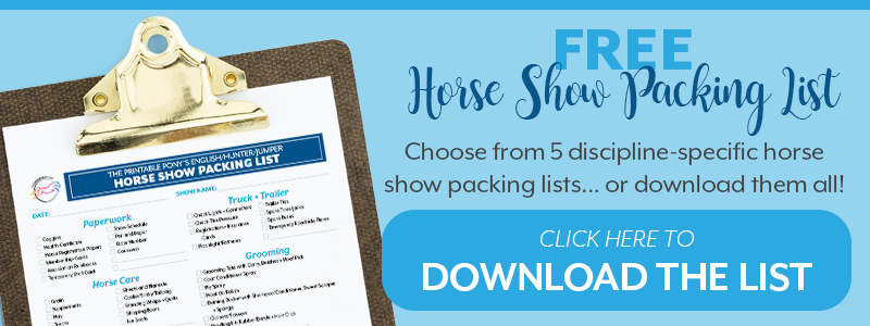 Free Horse Show Packing List
